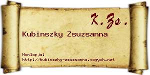 Kubinszky Zsuzsanna névjegykártya