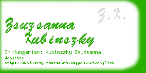 zsuzsanna kubinszky business card